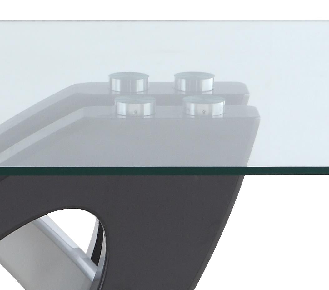 Chintaly Stella 5-Piece Modern Dining Set with Glass Table & 2-Tone Chairs