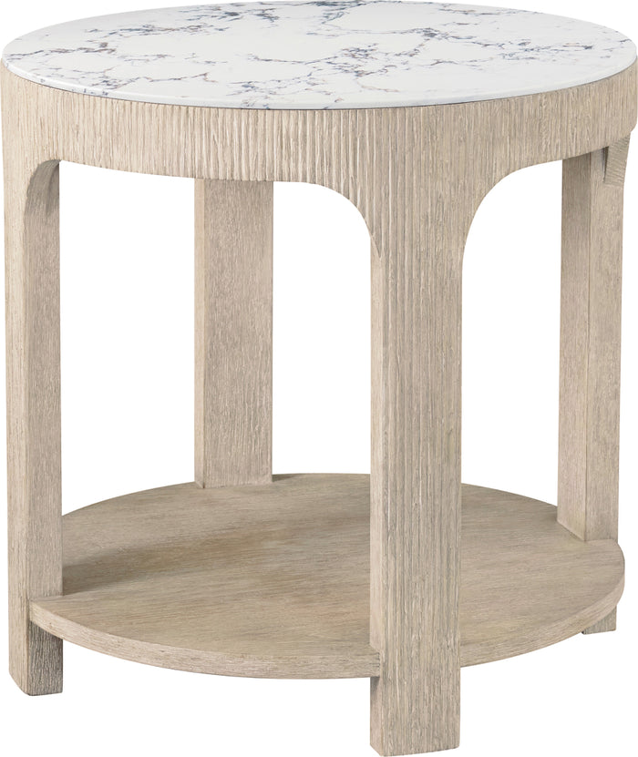 Theodore Alexander Horizon Round Quartz Side Table