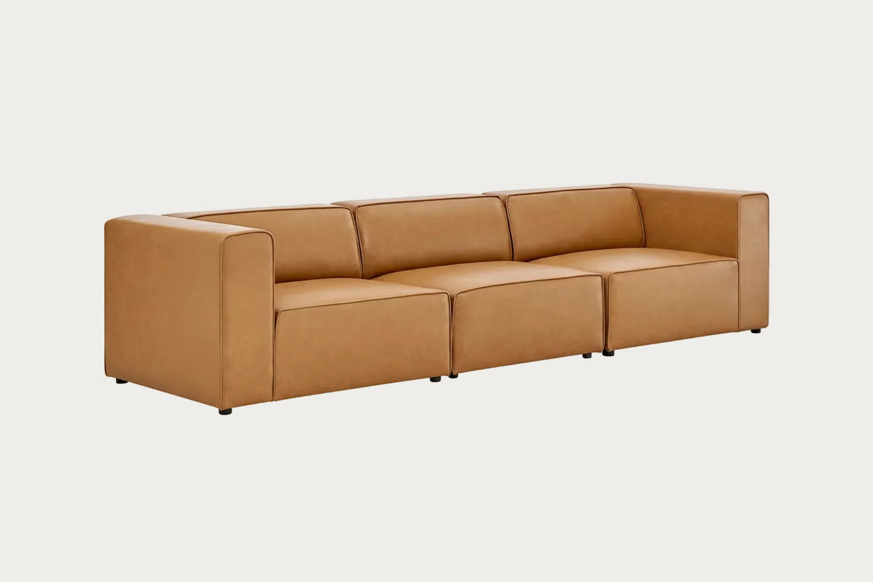 Modway Mingle Vegan Leather 3-Piece Modular Sofa