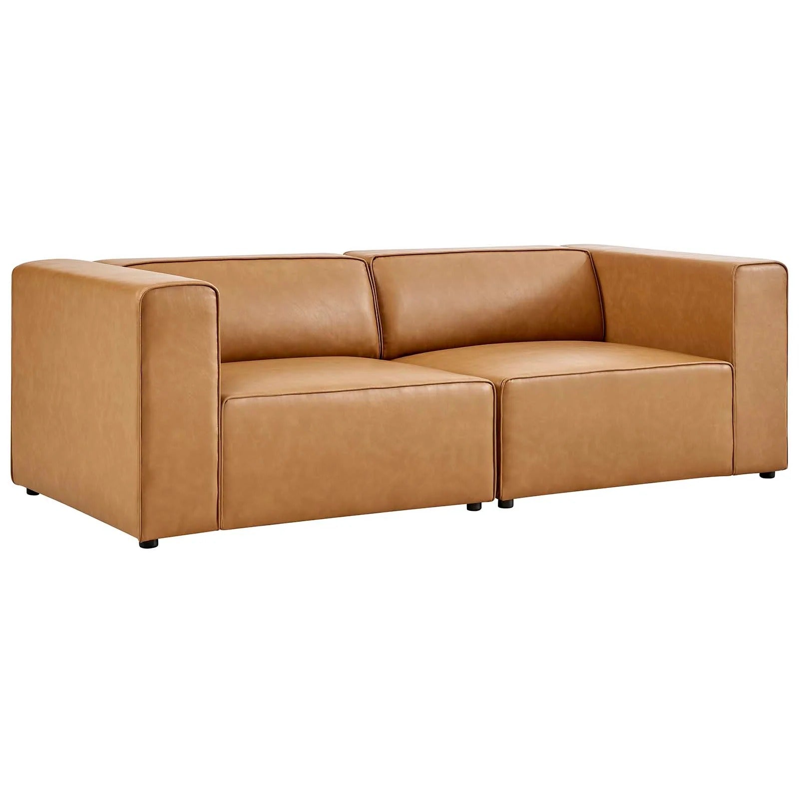Modway Mingle Vegan Leather 2-Piece Sectional Sofa Loveseat