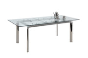 Chintaly Tara Extendable Dining Table, Clear
