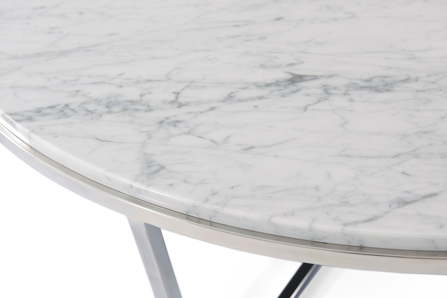 Theodore Alexander Fisher Round Cocktail Table, Marble Top