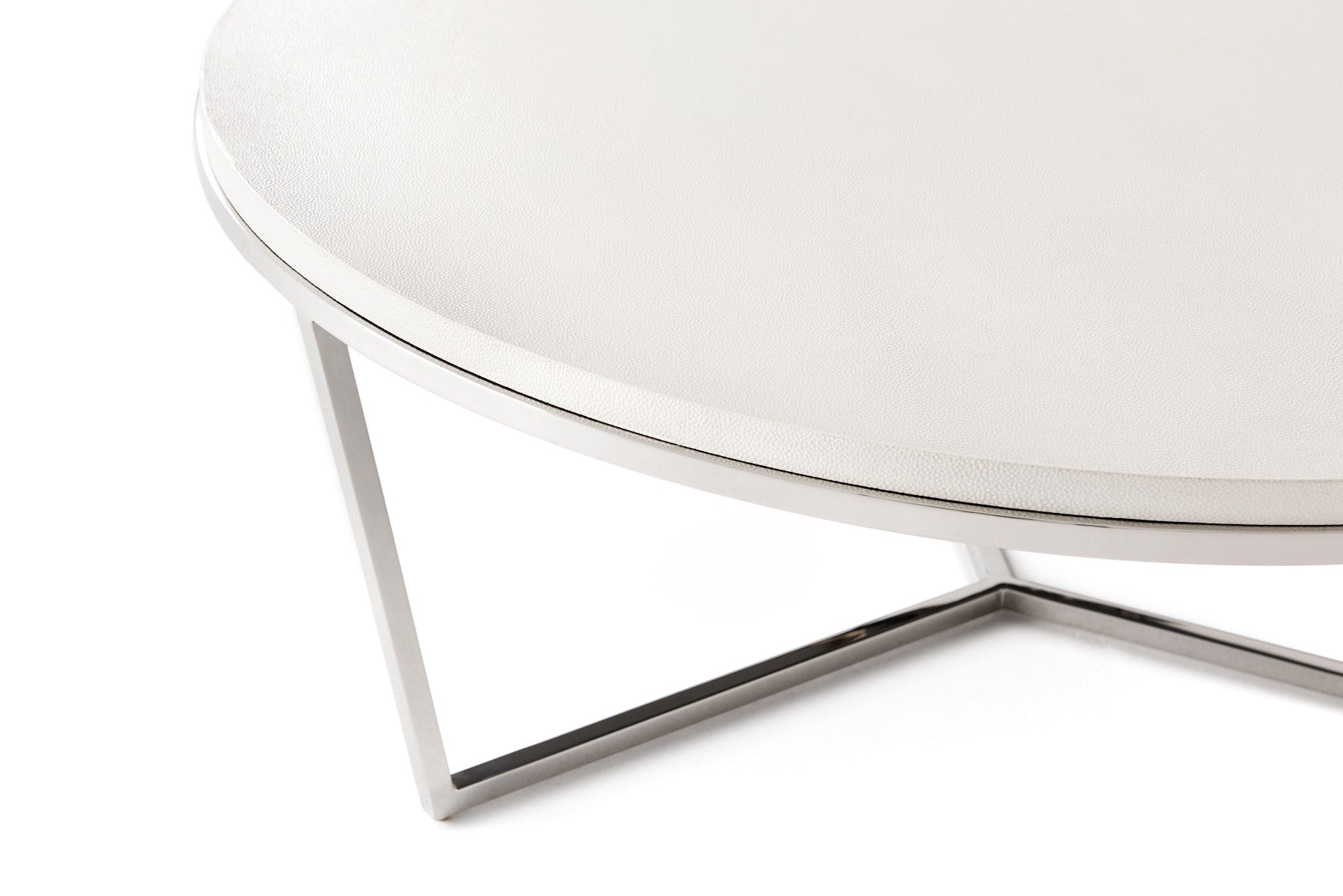Theodore Alexander Fisher Round Cocktail Table, Shagreen
