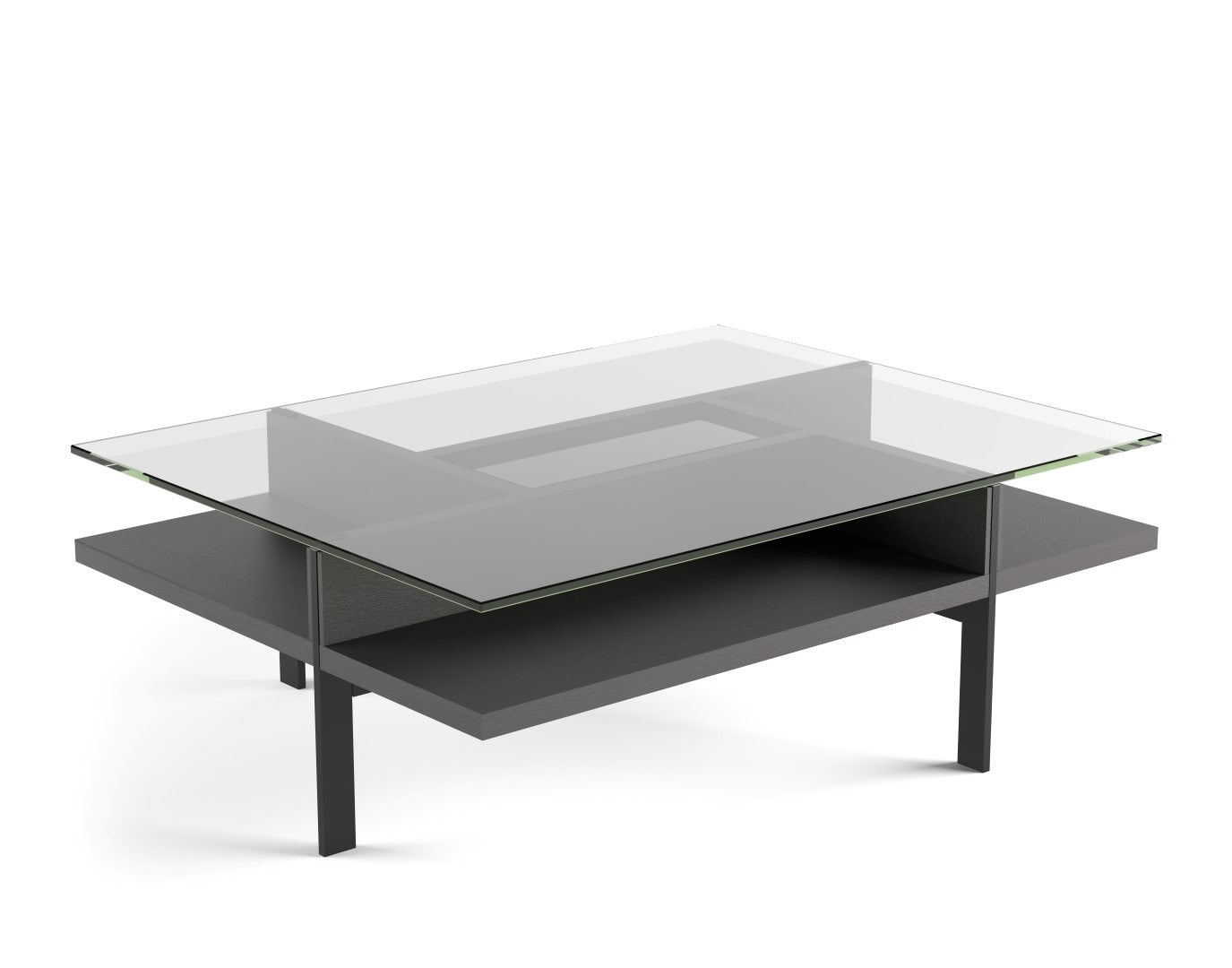 BDI Terrace 1152 Rectangular Coffee Table, Charcoal Stained Ash