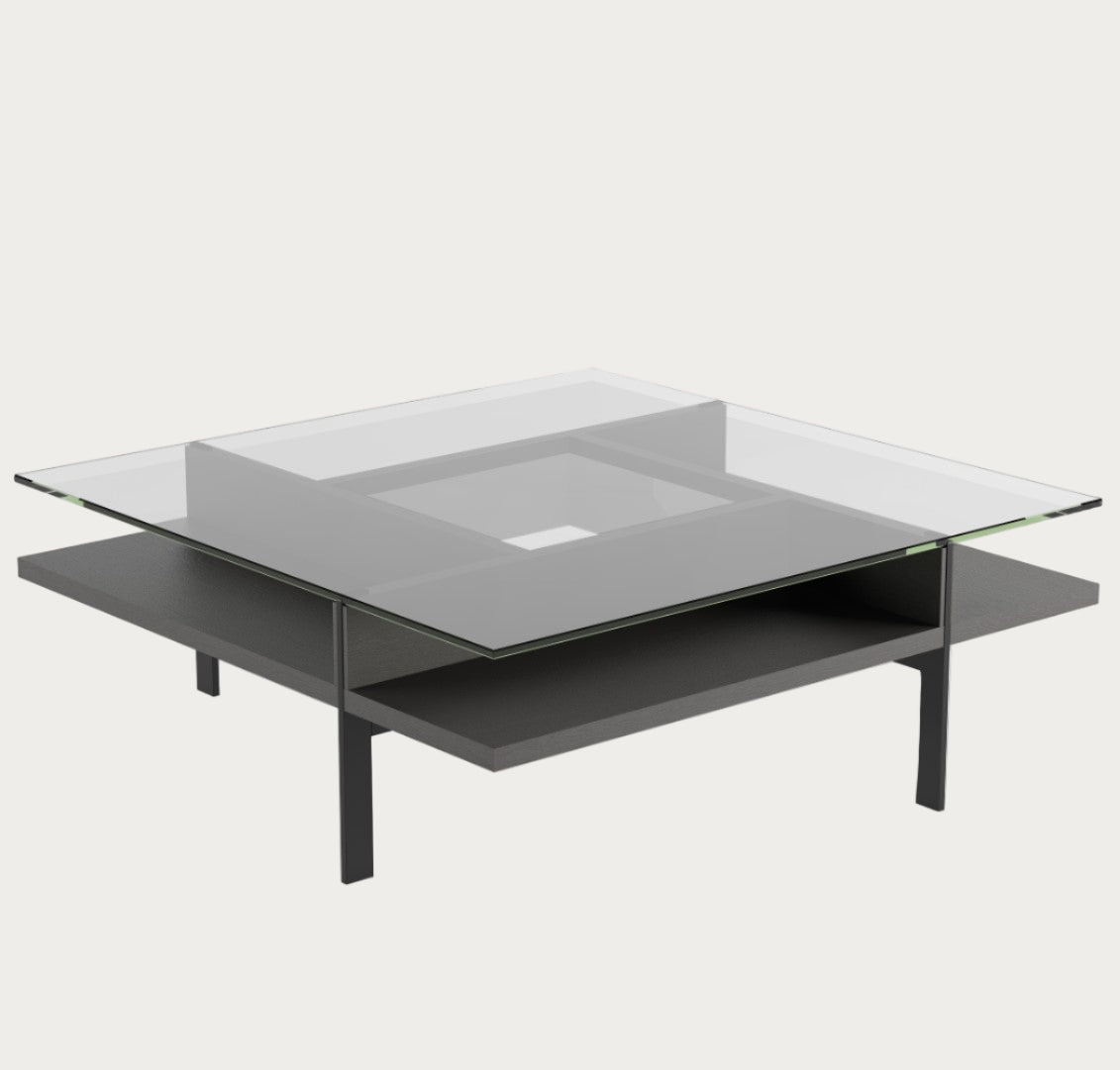 BDI Terrace 1150 Square Coffee Table, Charcoal Stained Ash