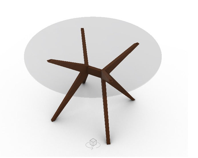 Calligaris Kent 4105-FD120 modern table with round top and wooden base