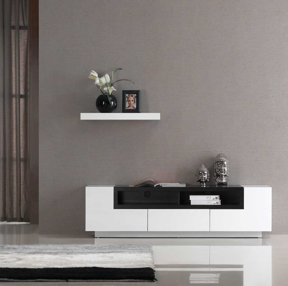 TV Base TV002, White High Gloss