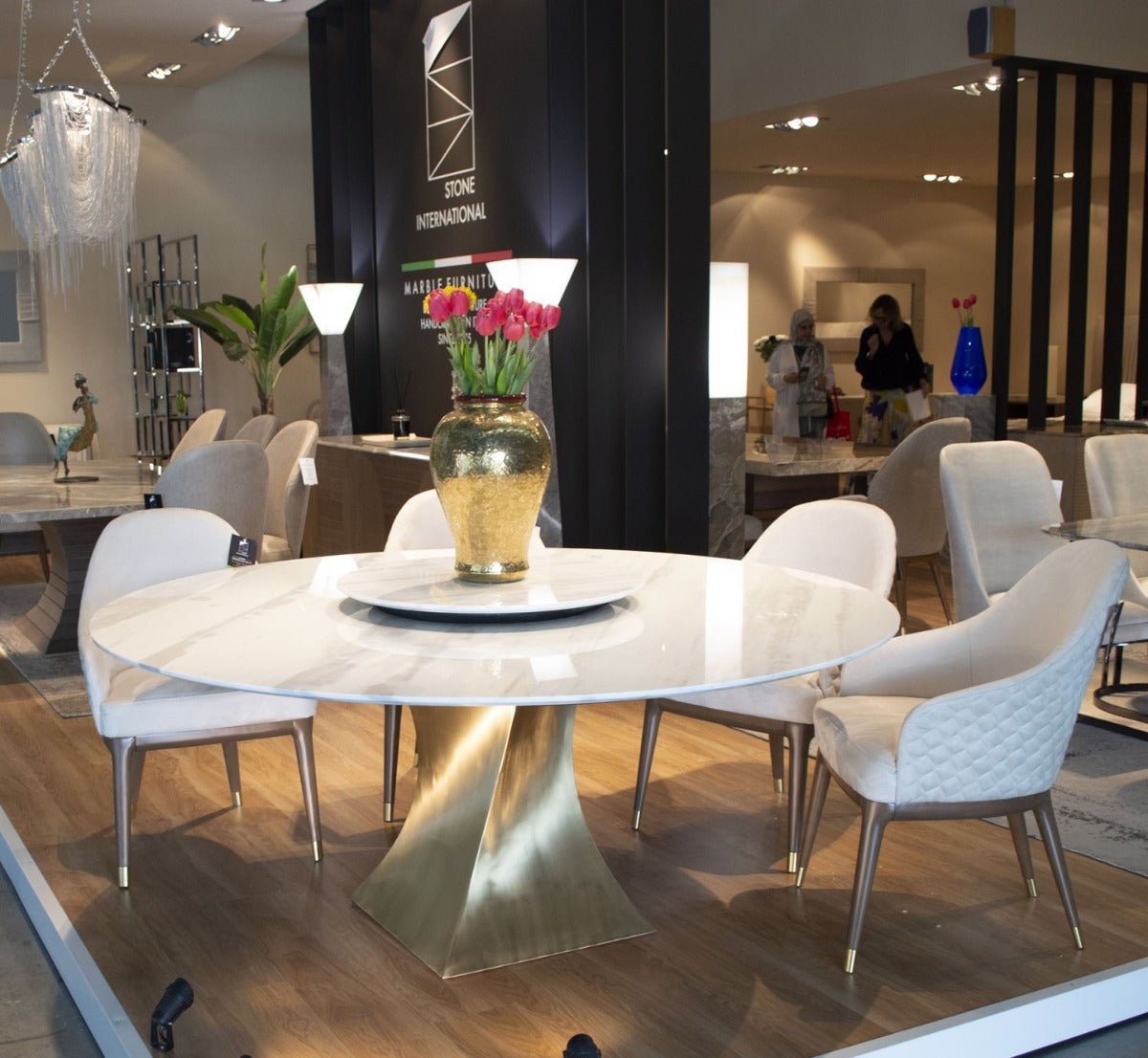 Stone International Twist Round Dining Table
