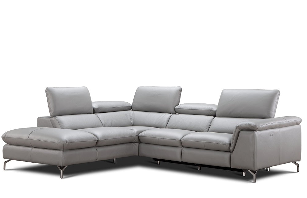 J & M Viola Leather Sectional with Recliner