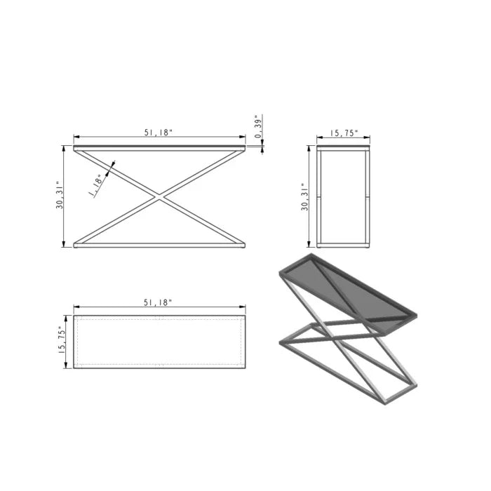 Tristan Console Table, Ceramic Gray Gloss | Creative Furniture