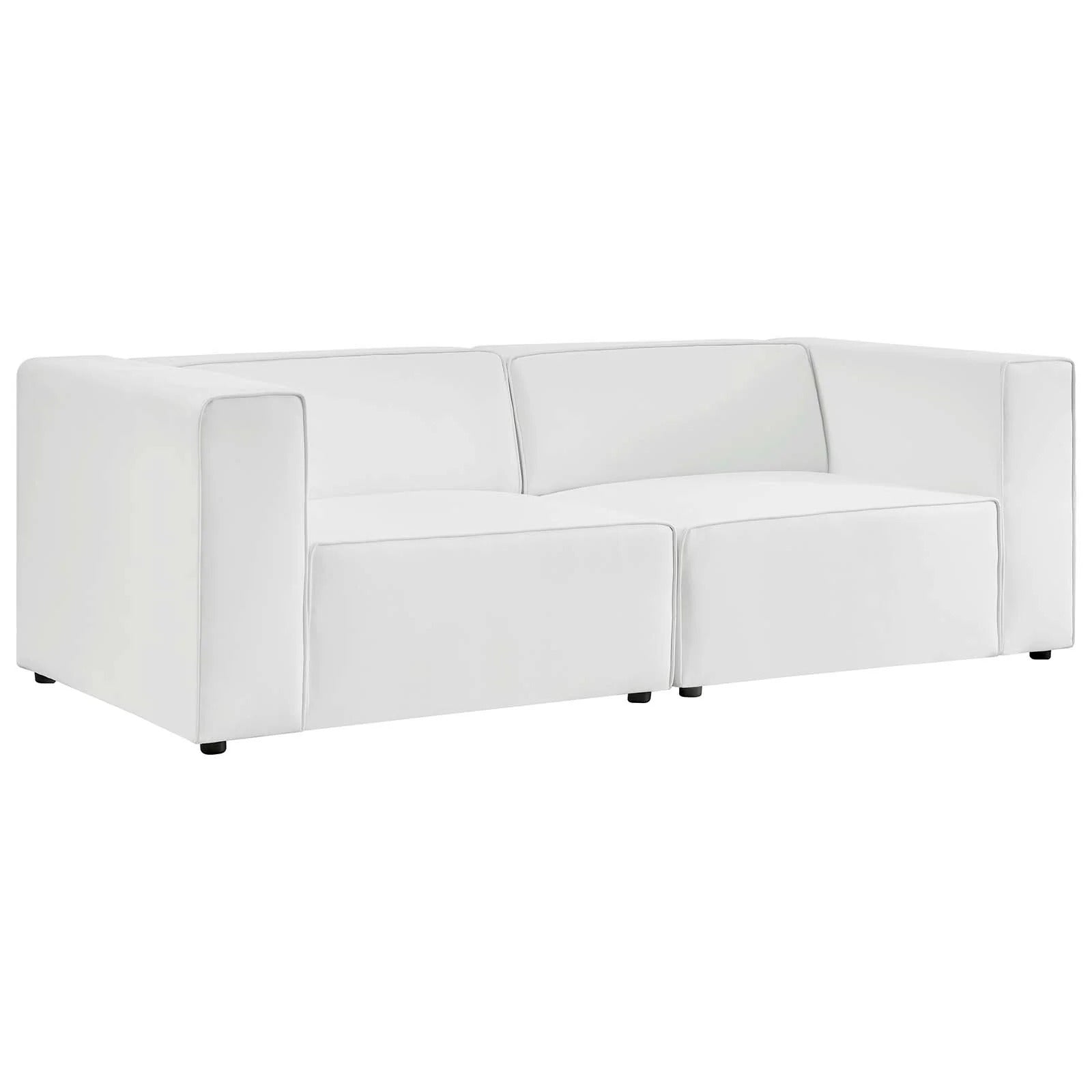 Modway Mingle Vegan Leather 2-Piece Sectional Sofa Loveseat